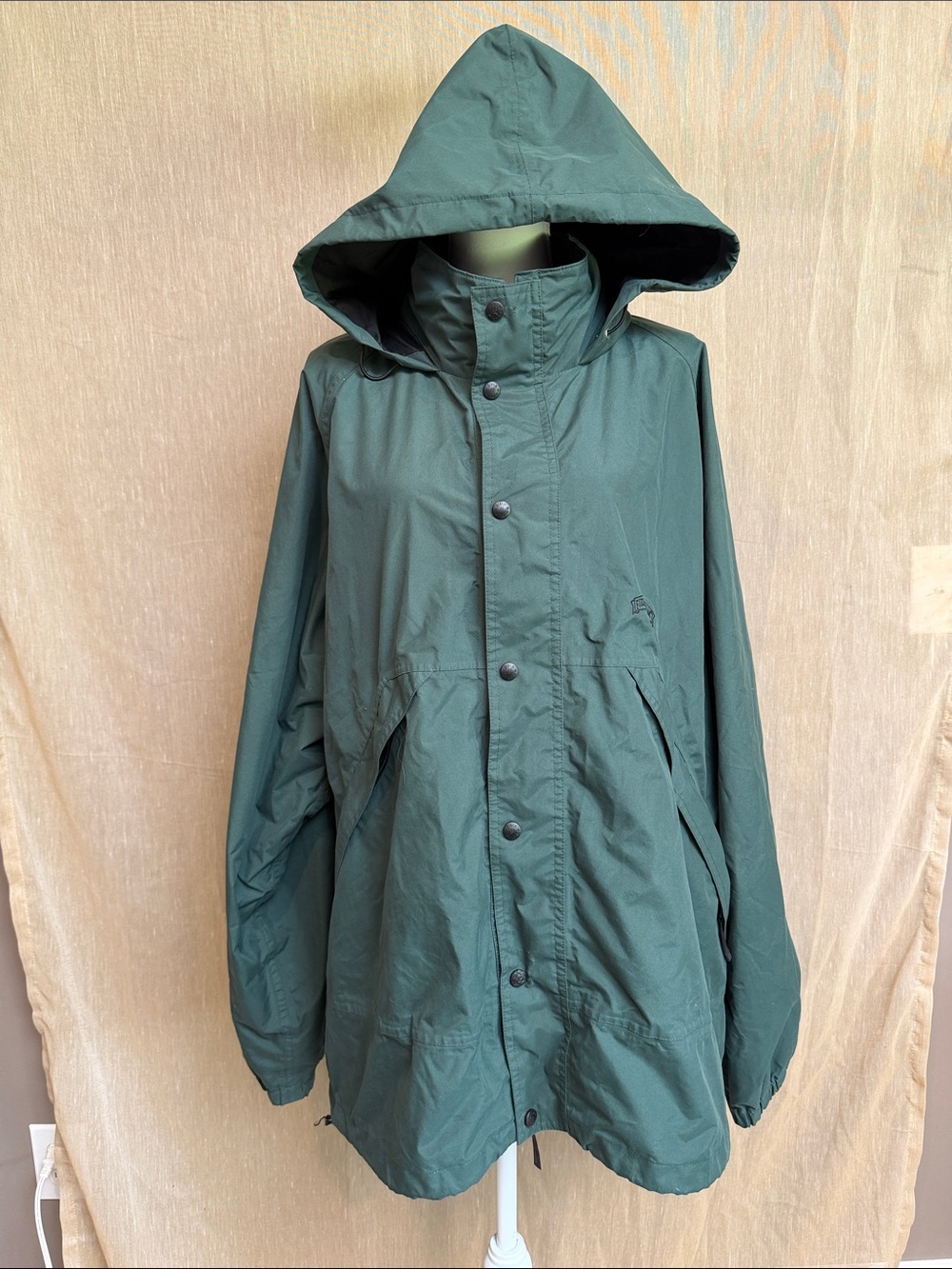 Field & Stream Hooded Raincoat in Forest Green- FLAWED
